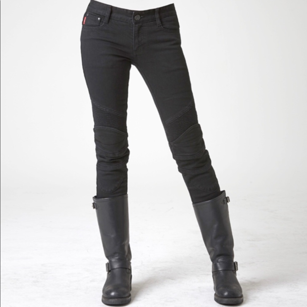 UglyBROS W motorcycle skinny black stretch jeans